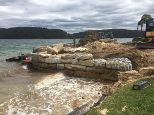 Avalon Earthworks constructing retaining sea walls northern beaches