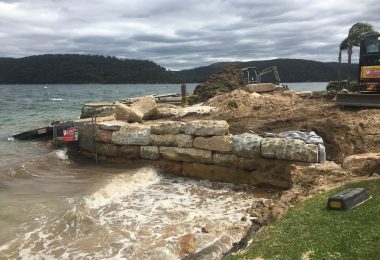 Avalon Earthworks constructing retaining sea walls northern beaches