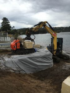 Avalon Earthworks constructing retaining sea walls northern beaches